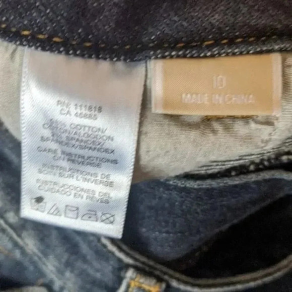 Michael Kors Brown Beaded Embroidered Straight Leg Jeans - Picture 10 of 10